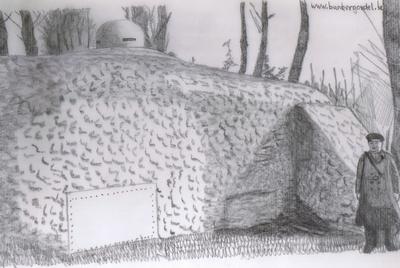 schets van bunker AV5 te Moortsele naar bestaande foto